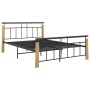 Estructura de cama metal y madera maciza de roble 140x200 cm de vidaXL, Camas y somieres - Ref: Foro24-324900, Precio: 99,56 ...