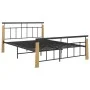 Estructura de cama metal y madera maciza de roble 140x200 cm de vidaXL, Camas y somieres - Ref: Foro24-324900, Precio: 98,62 ...