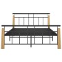Estructura de cama metal y madera maciza de roble 140x200 cm de vidaXL, Camas y somieres - Ref: Foro24-324900, Precio: 99,56 ...