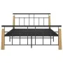 Estructura de cama metal y madera maciza de roble 140x200 cm de vidaXL, Camas y somieres - Ref: Foro24-324900, Precio: 98,62 ...