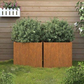 Jardineras 2 unidades acero corten 49x47x46 cm Jardineras 2 unidades acero corten 49x47x46 cm