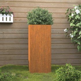 Jardinera de acero corten 32x29x75 cm en Maceteros y jardineras | Comprar online en Foro24