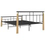 Estructura de cama metal y madera maciza de roble 140x200 cm de vidaXL, Camas y somieres - Ref: Foro24-324900, Precio: 99,56 ...
