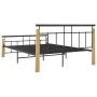 Estructura de cama metal y madera maciza de roble 140x200 cm de vidaXL, Camas y somieres - Ref: Foro24-324900, Precio: 98,62 ...