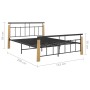 Estructura de cama metal y madera maciza de roble 140x200 cm de vidaXL, Camas y somieres - Ref: Foro24-324900, Precio: 99,56 ...