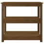 Mesa consola de madera maciza de pino marrón miel 80x40x74 cm