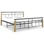 Bettgestell aus Metall und massivem Eichenholz 180x200 cm von vidaXL, Betten und Lattenroste - Ref: Foro24-324902, Preis: 141...