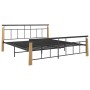 Estructura de cama metal y madera maciza de roble 180x200 cm de vidaXL, Camas y somieres - Ref: Foro24-324902, Precio: 142,86...