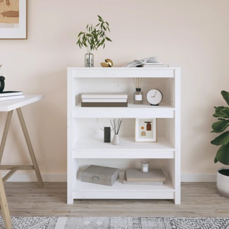 Estantería madera maciza de pino blanca 80x35x97 cm en Librerías y estanterías | Comprar online en Foro24