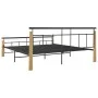 Bettgestell aus Metall und massivem Eichenholz 180x200 cm von vidaXL, Betten und Lattenroste - Ref: Foro24-324902, Preis: 141...