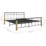 Bettgestell aus Metall und massivem Eichenholz 180x200 cm von vidaXL, Betten und Lattenroste - Ref: Foro24-324902, Preis: 141...