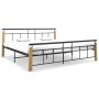Estructura de cama metal y madera maciza de roble 200x200 cm de vidaXL, Camas y somieres - Ref: Foro24-324903, Precio: 150,38 €