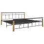 Estructura de cama metal y madera maciza de roble 200x200 cm de vidaXL, Camas y somieres - Ref: Foro24-324903, Precio: 150,38 €