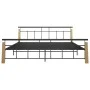 Bettgestell aus Metall und massivem Eichenholz 200x200 cm von vidaXL, Betten und Lattenroste - Ref: Foro24-324903, Preis: 148...