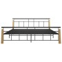 Estructura de cama metal y madera maciza de roble 200x200 cm de vidaXL, Camas y somieres - Ref: Foro24-324903, Precio: 150,38 €