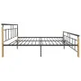 Metal bed frame and solid oak wood 200x200 cm by vidaXL, Beds and slatted bases - Ref: Foro24-324903, Price: 148,62 €, Discou...