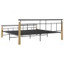 Estructura de cama metal y madera maciza de roble 200x200 cm de vidaXL, Camas y somieres - Ref: Foro24-324903, Precio: 150,38 €