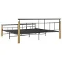 Metal bed frame and solid oak wood 200x200 cm by vidaXL, Beds and slatted bases - Ref: Foro24-324903, Price: 148,62 €, Discou...