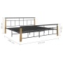 Estructura de cama metal y madera maciza de roble 200x200 cm de vidaXL, Camas y somieres - Ref: Foro24-324903, Precio: 150,38 €