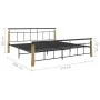 Metal bed frame and solid oak wood 200x200 cm by vidaXL, Beds and slatted bases - Ref: Foro24-324903, Price: 148,62 €, Discou...