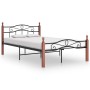 Estructura de cama metal y madera maciza de roble 120x200 cm de vidaXL, Camas y somieres - Ref: Foro24-324906, Precio: 129,71...