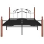 Bettgestell aus Metall und massivem Eichenholz 120x200 cm von vidaXL, Betten und Lattenroste - Ref: Foro24-324906, Preis: 128...