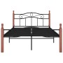Estructura de cama metal y madera maciza de roble 120x200 cm de vidaXL, Camas y somieres - Ref: Foro24-324906, Precio: 129,71...
