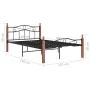 Bettgestell aus Metall und massivem Eichenholz 120x200 cm von vidaXL, Betten und Lattenroste - Ref: Foro24-324906, Preis: 128...