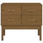 Mueble consola de madera maciza de pino marrón miel 90x40x78 cm