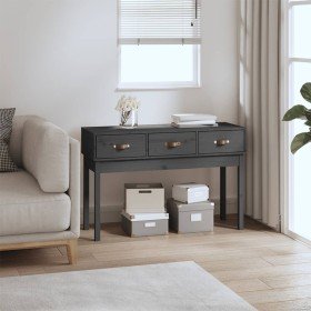 Mesa consola de madera maciza de pino gris 114x40x75 cm Mesa consola de madera maciza de pino gris 114x40x75 cm
