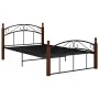 Bettgestell aus Metall und massivem Eichenholz 120x200 cm von vidaXL, Betten und Lattenroste - Ref: Foro24-324920, Preis: 126...