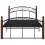 Bettgestell aus Metall und massivem Eichenholz 120x200 cm von vidaXL, Betten und Lattenroste - Ref: Foro24-324920, Preis: 126...