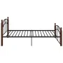 Bettgestell aus Metall und massivem Eichenholz 120x200 cm von vidaXL, Betten und Lattenroste - Ref: Foro24-324920, Preis: 126...