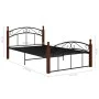 Bettgestell aus Metall und massivem Eichenholz 120x200 cm von vidaXL, Betten und Lattenroste - Ref: Foro24-324920, Preis: 126...
