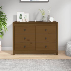 Armario auxiliar madera maciza de pino marrón miel 100x40x72 cm Armario auxiliar madera maciza de pino marrón miel 100x40x72 cm