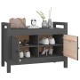 Banco de recibidor madera maciza de pino gris 80x40x60 cm