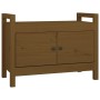 Banco de recibidor madera maciza de pino marrón miel 80x40x60cm