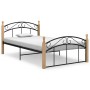 Metal bed frame and solid oak wood 120x200 cm by vidaXL, Beds and slatted bases - Ref: Foro24-324927, Price: 94,23 €, Discoun...