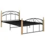 Metal bed frame and solid oak wood 120x200 cm by vidaXL, Beds and slatted bases - Ref: Foro24-324927, Price: 93,79 €, Discoun...