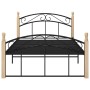 Metal bed frame and solid oak wood 120x200 cm by vidaXL, Beds and slatted bases - Ref: Foro24-324927, Price: 94,23 €, Discoun...
