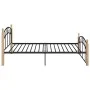 Metal bed frame and solid oak wood 120x200 cm by vidaXL, Beds and slatted bases - Ref: Foro24-324927, Price: 93,79 €, Discoun...