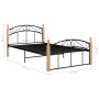 Metal bed frame and solid oak wood 120x200 cm by vidaXL, Beds and slatted bases - Ref: Foro24-324927, Price: 94,23 €, Discoun...