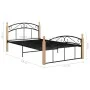 Metal bed frame and solid oak wood 120x200 cm by vidaXL, Beds and slatted bases - Ref: Foro24-324927, Price: 93,79 €, Discoun...