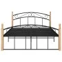 Bettgestell aus Metall und massivem Eichenholz 140x200 cm von vidaXL, Betten und Lattenroste - Ref: Foro24-324928, Preis: 105...