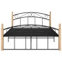 Estructura de cama metal y madera maciza de roble 140x200 cm de vidaXL, Camas y somieres - Ref: Foro24-324928, Precio: 106,48...