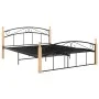 Bettgestell aus Metall und massivem Eichenholz 140x200 cm von vidaXL, Betten und Lattenroste - Ref: Foro24-324928, Preis: 105...