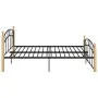 Bettgestell aus Metall und massivem Eichenholz 140x200 cm von vidaXL, Betten und Lattenroste - Ref: Foro24-324928, Preis: 105...