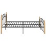 Estructura de cama metal y madera maciza de roble 140x200 cm de vidaXL, Camas y somieres - Ref: Foro24-324928, Precio: 106,48...