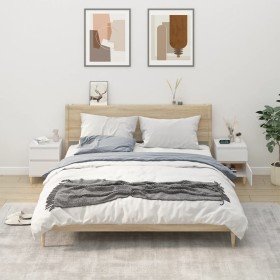 Mesitas de noche 2 unidades color blanco 40x35x50 cm Mesitas de noche 2 unidades color blanco 40x35x50 cm