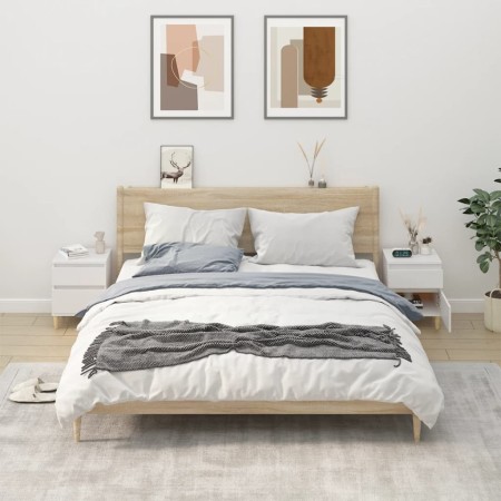 Mesitas de noche 2 unidades color blanco 40x35x50 cm